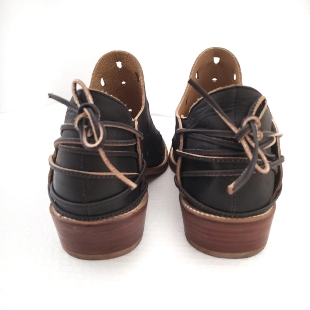 Musse & Cloud Black Coolise Leather Laser Cut Western Booties